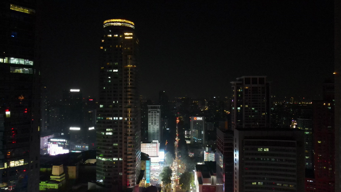 南京城市夜景灯光秦淮河夫子庙航拍