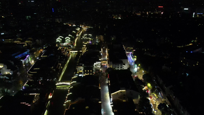 南京城市夜景灯光秦淮河夫子庙航拍