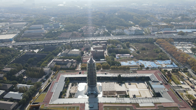 江苏南京大报恩寺航拍 