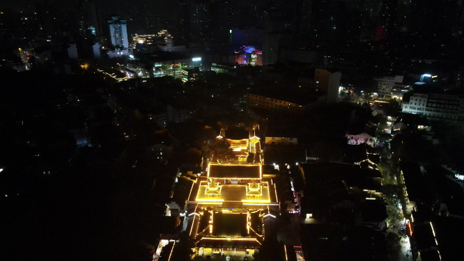 江苏南京夫子庙夜景航拍