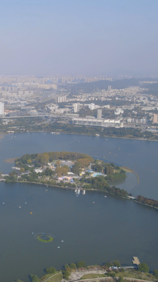 南京玄武湖4A景区竖屏航拍