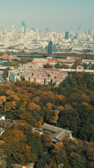 南京雨花台4A景区竖屏航拍
