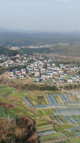 南方集中村寨竖屏航拍