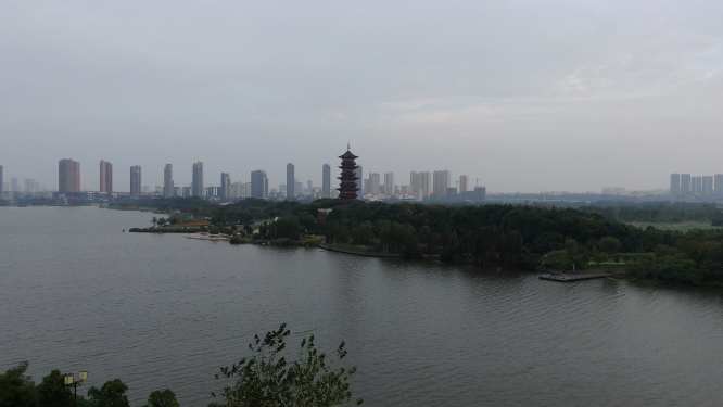 江西南昌象湖公园航拍 
