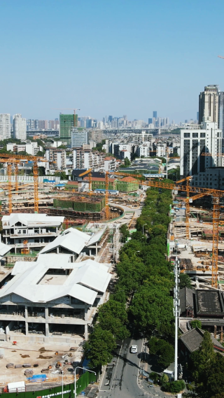 城市房地产施工工地航拍