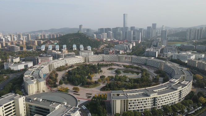 城市航拍山东济南地标齐鲁软件园