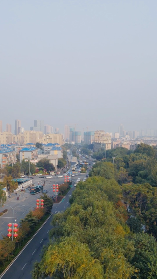 城市航拍山东济南城市风光竖屏