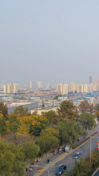 城市航拍山东济南城市风光竖屏