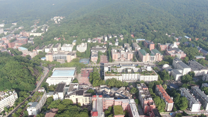 城市航拍岳麓山湖南师范大学