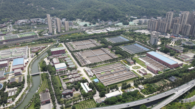 城市航拍工业污水处理厂