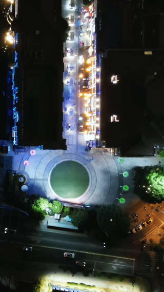 城市航拍武汉城市夜景灯光交通竖屏