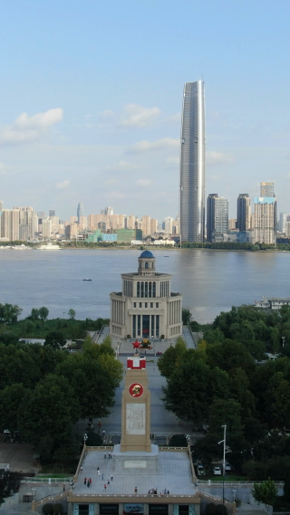 城市航拍武汉第一高楼竖屏航拍