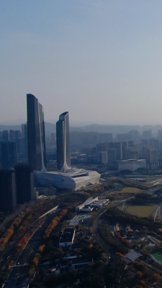 城市航拍江苏南京城市风光竖屏