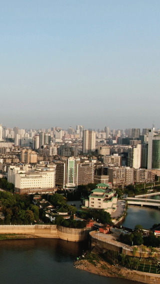 城市航拍江西南昌城市风光