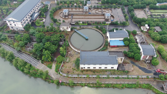 城市航拍污水处理生产交工工业