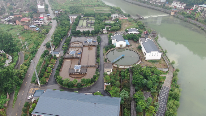 城市航拍污水处理生产交工工业