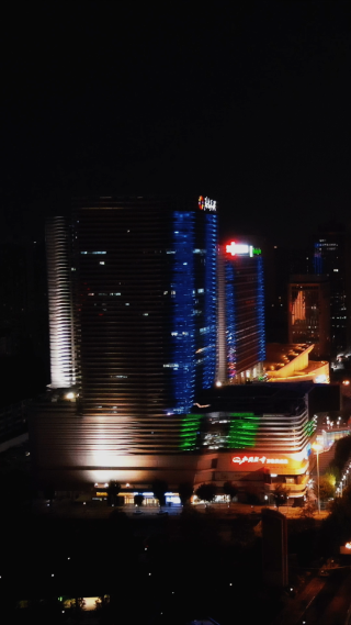 城市航拍河北石家庄万象城夜景