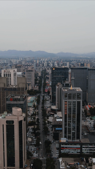 城市航拍河北石家庄中山路商业街