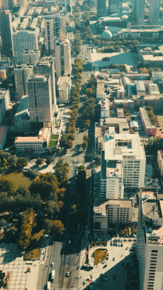 城市航拍河北石家庄城市竖屏