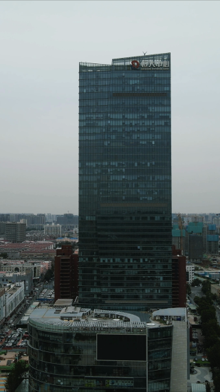 城市航拍河北石家庄恒大中心大厦