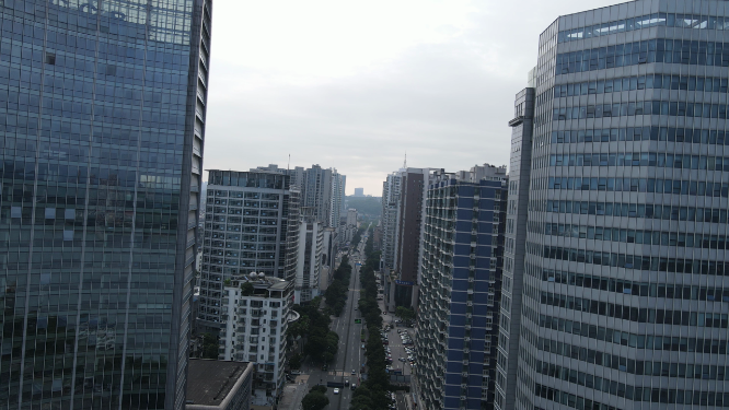 城市航拍湖北宜昌中国建设银行西陵一路 