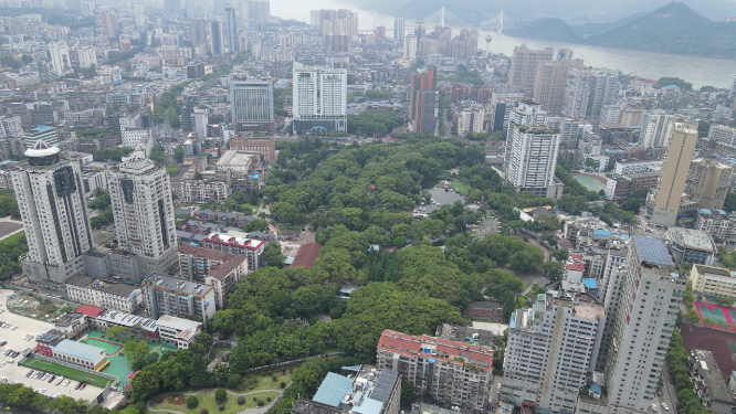 城市航拍湖北宜昌儿童公园