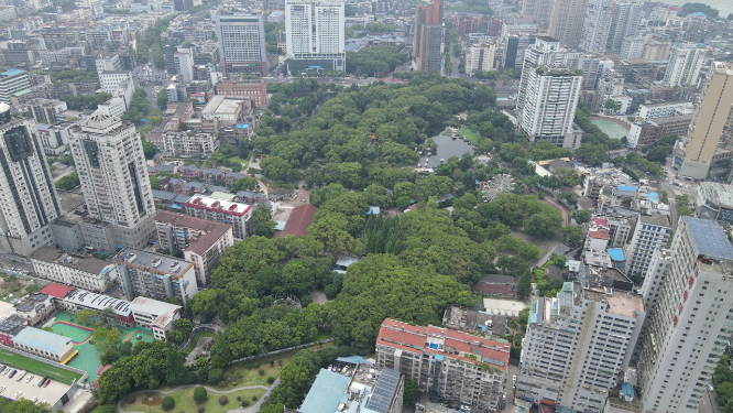 城市航拍湖北宜昌儿童公园