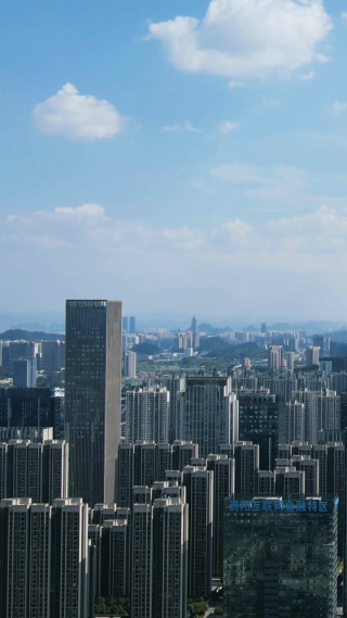城市航拍湖北武汉城市高楼建筑竖屏
