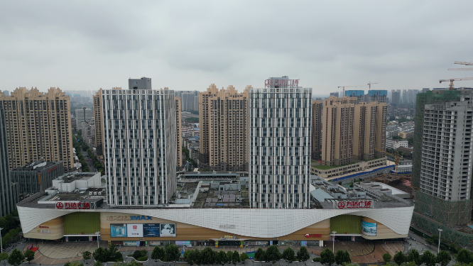 城市航拍湖北荆州万达广场 