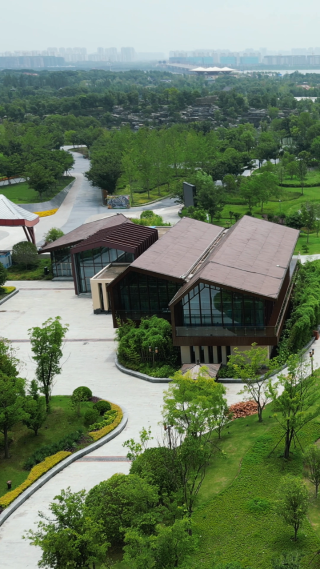 城市航拍湖北荆州园博园