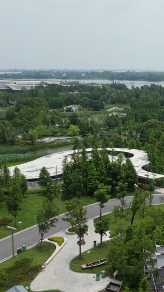 城市航拍湖北荆州园博园