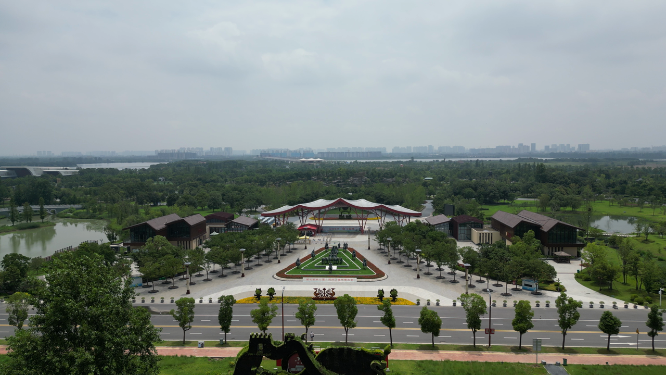 城市航拍湖北荆州园博园