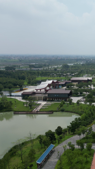 城市航拍湖北荆州园博园