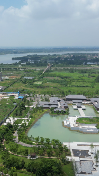 城市航拍湖北荆州园博园