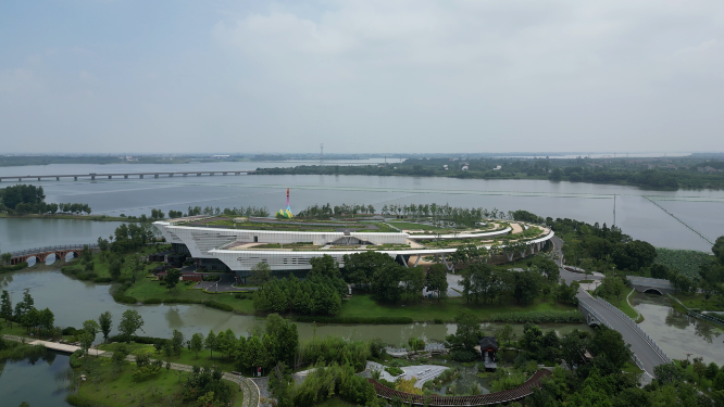 城市航拍湖北荆州园博园