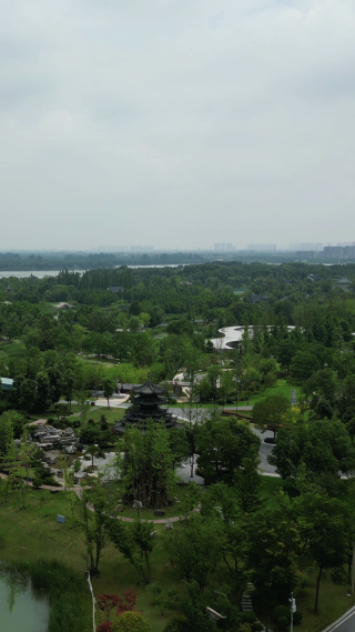 城市航拍湖北荆州园博园