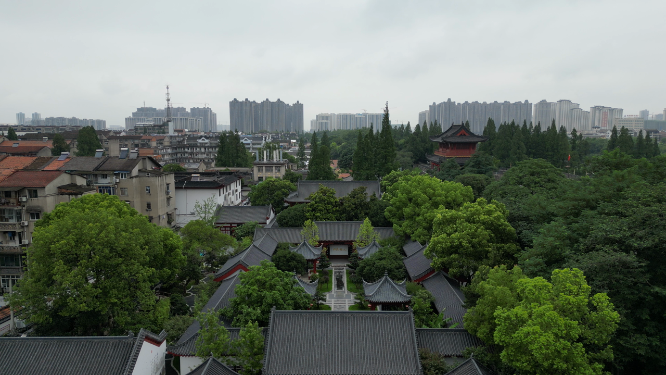 城市航拍湖北荆州张居正故居