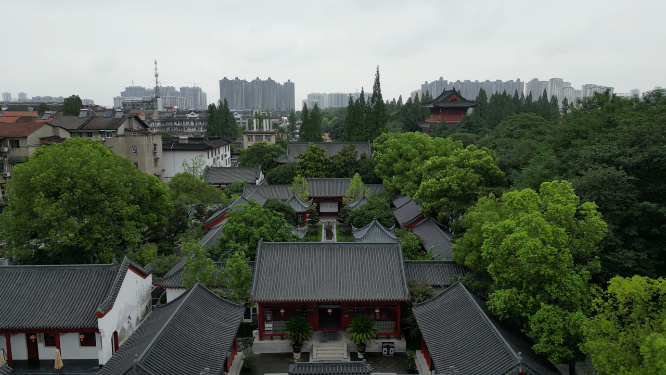 城市航拍湖北荆州张居正故居