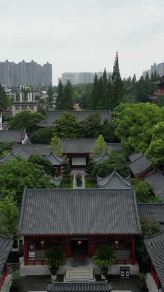 城市航拍湖北荆州张居正故居