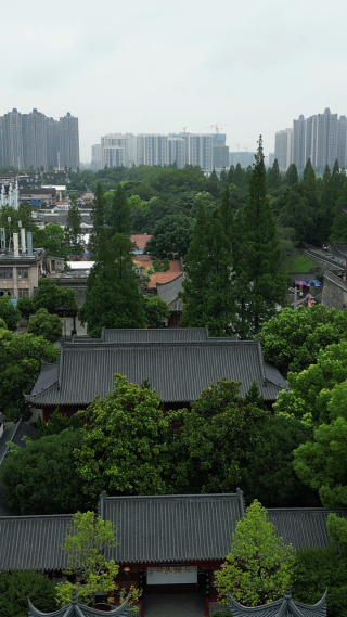 城市航拍湖北荆州张居正故居