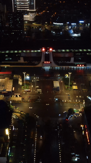 城市航拍湖南岳阳火车站