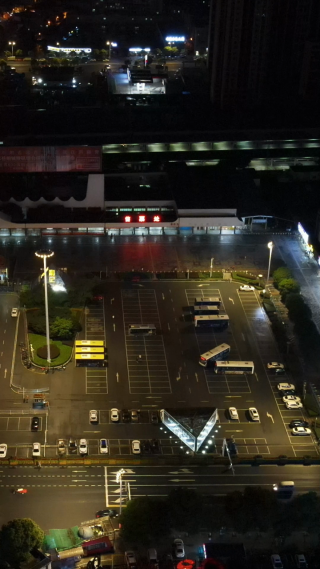城市航拍湖南岳阳火车站