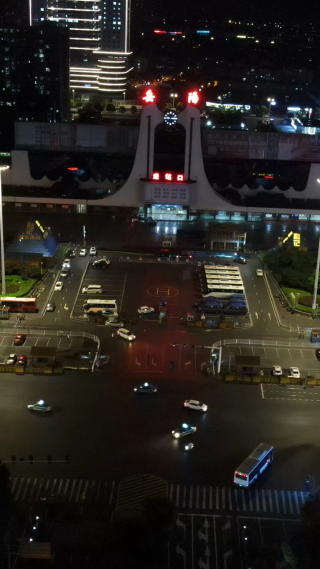 城市航拍湖南岳阳火车站