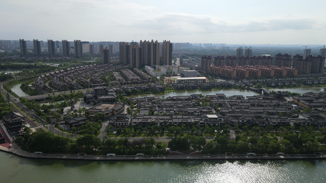 城市航拍湖南常德司马古镇航拍