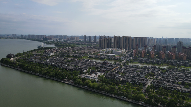 城市航拍湖南常德司马古镇航拍