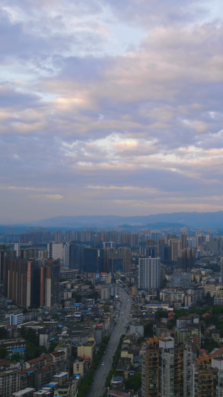 城市航拍湖南怀化彩云