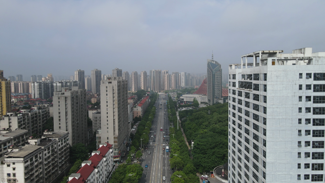 城市航拍湖南株洲城市风光