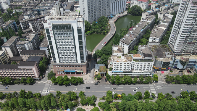 城市航拍湖南株洲城市风光