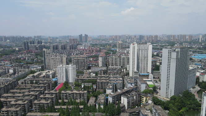 城市航拍湖南株洲城市风光