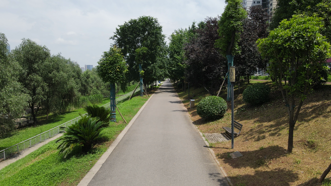 城市航拍湖南株洲湘江风光带